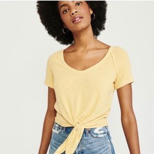Abercrombie and Fitch Knot-Front Ribbed Tee